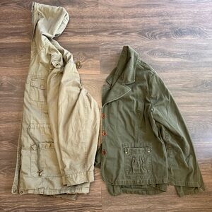 Olive and Khaki Button-Up Jackets Women’s size XL Lot of 2